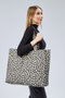 Zoozie Bags Bolso Tote de Lona Crema y Leopardo